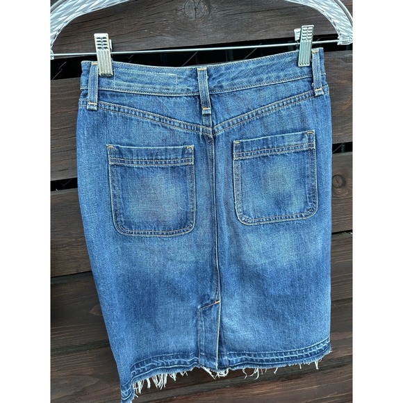 Rag & Bone Women's *Size 26 Blue Denim Button Up A-Line Skirt - Picture 3 of 4